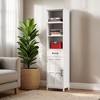 VANIRROR Floor Slim Storage Cabinet, Narrow Line Cabinet, Tall Storage Organizer With Drawer and Single Door for Living Room, Bathroom - 2 of 4