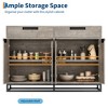 55" Sideboard Buffet Cabinet with Storage, Farmhouse Coffee Bar Cabinet with 4 Doors & 2 Drawers for Living Room, Kitchen, Hallway, Gray - 4 of 4