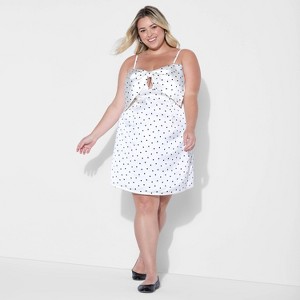 Women's Satin Bow Mini A-Line Dress - Wild Fable™ - 1 of 3