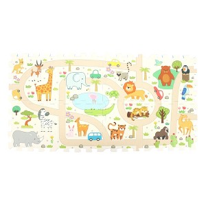 TriAction Toys Sunta Play Mat DIY Safari Set and Bus | 9 Piece Set - 1 of 4