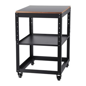 VEVOR Planer Stand, 100 lbs / 45 kg heavy loads, Three-Gear Height Adjustable Thickness Planer Table,with 4 Stable Casters & Storage Space, Black - 1 of 4