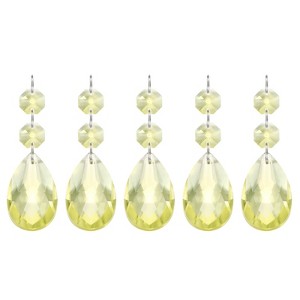 Unique Bargains Hanging Ornament DIY Craft Teardrop Crystal Chandelier Pendant Beads 3.35" x 1.5" 5 Pcs - 1 of 4