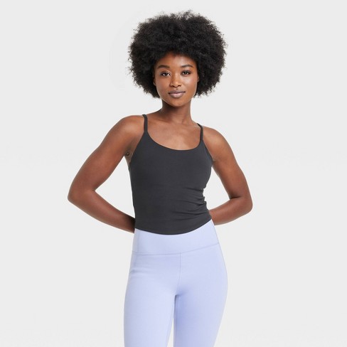 Women's Everyday Soft Cami Crop Tank Top - All In Motion™ Black Xl