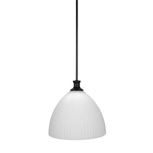 Toltec Lighting Carina 1 - Light Pendant in  Matte Black with 14" Opal Frosted Shade - 1 of 1