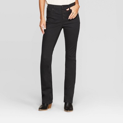 black slim bootcut jeans womens