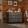 8 Dresser TV Stand with Power Outlets, Led Dresser for Bedroom, Fabric Chest of Drawers with Double Open Shelves, Wood Top, Steel Frame - 2 of 4