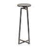 Kate and Laurel Zia Round Metal Drink Table, 9x9x23, Pewter - 4 of 4
