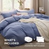 Slate Blue Queen Duvet Cover Set, 3 Pieces, Prewashed Cotton - Like, 90x90 Inch with Zipper, 2 Pillow Shams, No Comforter Included - 2 of 4