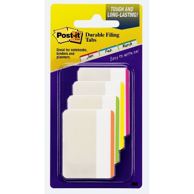 Post-it 24ct 2" Durable Lined Filing Tabs 4 Colors