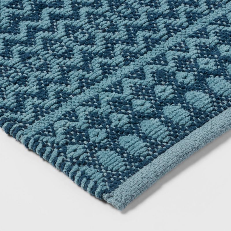 20&#34;x32&#34; Mixed Texture Chenille Bath Rug Teal Blue - Threshold&#8482;, 4 of 8