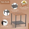 IULULU 3-Pc Outdoor Wicker Rocker Set with Table & Cushions - 3 of 4