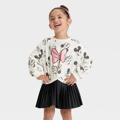 Toddler Girls' Disney Minnie Mouse Leather Dress - Heather Gray