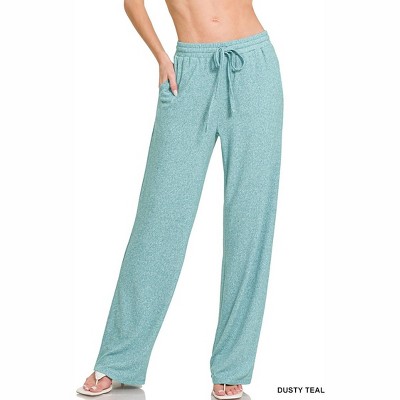 Women's Kinsley Hacci Wide Leg Sweatpants - ZENANA