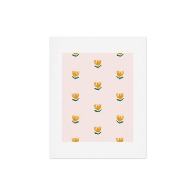 Deny Designs Maritza Lisa Abstract Yellow Tulip Pink Framed Wall Art Print