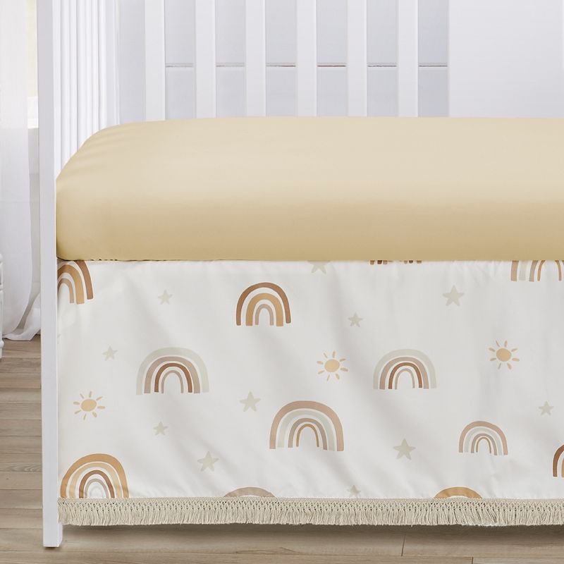 Sweet Jojo Designs Boy or Girl Gender Neutral Unisex Baby Crib Bedding Set - Boho Rainbow Taupe Yellow and Beige 4pc, 5 of 8