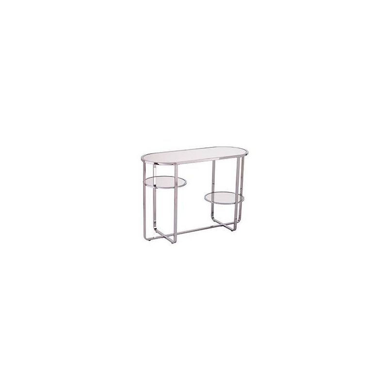 Malissa Mirrored Console Table with Storage Silver - Aiden Lane, 3 of 8