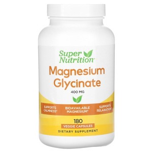 Super Nutrition Magnesium Glycinate, 180 Veggie Capsules (133 mg per Capsule) - 1 of 4