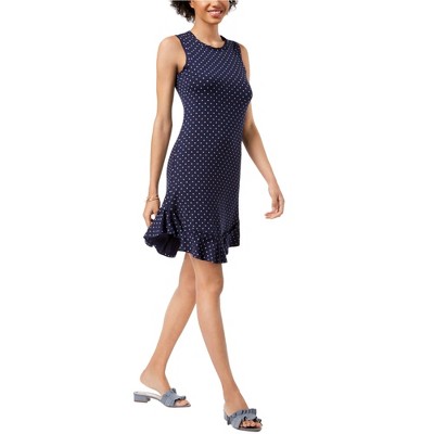 maison Jules Womens Dot Sheath Dress