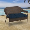 Outdoor Wicker Settee Seat/Chair Cushion Set - Jordan Manufacturing - 2 of 3