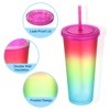 Unique Bargains Insulated Double Wall Tumbler with Lid and Straw - 3 of 4