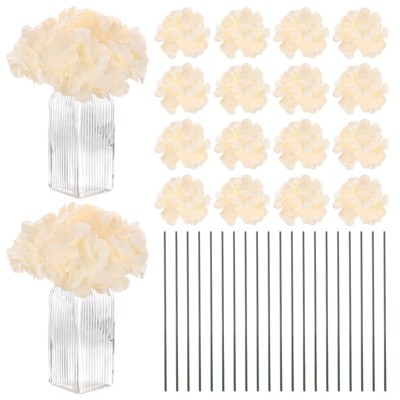 Unique Bargains Plastic Durable Realistic Reusable Silk Hydrangea Flowers with Stems for Home Decor/Wedding 9.84 In