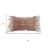 HomeRoots Wide Tasseled Marble Pink Lumbar Pillow - 3 of 4