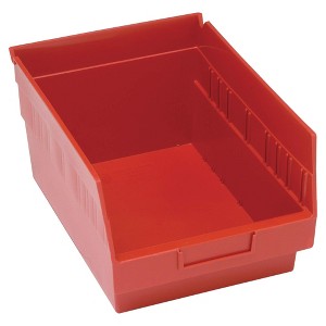 Quantum Storage Systems Economy Shelf Bin, Nesting, 11-5/8"W X 8-3/8"D X 6"H, (7) Divider Slots, Rear Hanglock, - 1 of 1