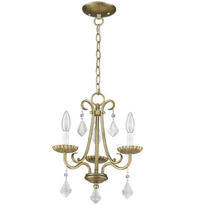 Mini Gold Steel Crystal Candle Chandelier Light