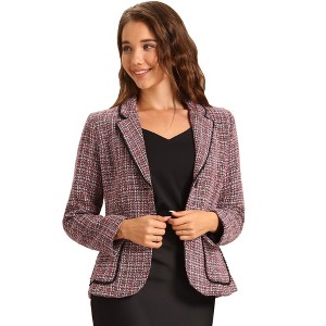 INSPIRE CHIC Women's Notch Lapel Long Sleeve Button Blazer - 1 of 4