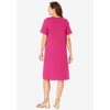 Woman Within Plus Size Perfect Short-Sleeve Crewneck Tee Dress - 3 of 4