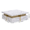 Coffee Tables With 4 Storage Drawers Modern Square Design Cocktail Table For Living Room Office Bedroom 16.5"D x 43.3"W x 43.3"H - 2 of 4