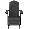vidaXL Patio Adirondack Chair Set - Includes Footstool and Table, Constructed from Durable HDPE, Ideal for Garden, Patio, Terrace - Anthracite - 4 of 4