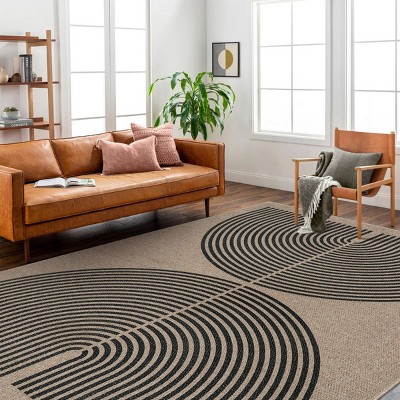 Lahome Modern Back to College Series Rainbow Jute Washable Outdoor Area Rug-Soft, Durable Carpet for Patio, Garden, or Balcony
