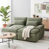 Polibi Modern Corduroy Loveseat Sofa with Two Movable Ottomans - 2 of 4