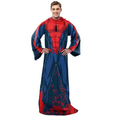 Northwest Spider-Man Spidey Webs Adult Silk Touch Comfy Throw Blanket with Sleeves, 48" x 72"