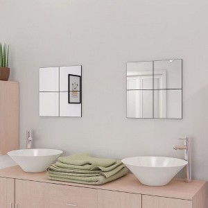 vidaXL Frameless Mirror Tiles Glass 16 pcs 8" - 1 of 4
