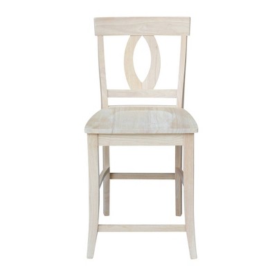 Verona Unfinished Parawood Counter Stool with Cut Out Back