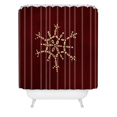 Chelsea Victoria Snowflake Shower Curtain Red - Deny Designs