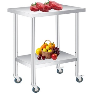 Stainless Steel Kitchen Table-18x24x35IN Outdoor Stainless Food Prep Table with Adjustable Shelf, Utility Work Table for Kitchen, Restaurant, Bar - 1 of 4
