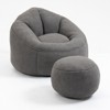 AENKYO Microfiber Upholstered Bean Bag Sofa Chair with Footstool, Petal Back Memory Foam Lazy Sofa for Living Room & Bedroom - 4 of 4
