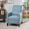 Fabric Push-Back Recliner Chair with Nailhead Trim and Birch Wood Legs - 3 of 4