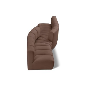 Meridian Furniture,Arc Brown Vegan Leather Modular Sofa - 1 of 4