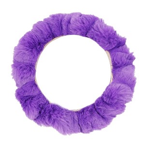 Unique Bargains Winter Warm Durable Faux Fur Car Steering Wheel Cover Replacement - 1 of 4