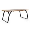 Gulches Modern Industrial Dining Table with Acacia Wood Top & Powder-Coated Frame, 70.75 W x 35.50 D x 29.50 H - 2 of 4