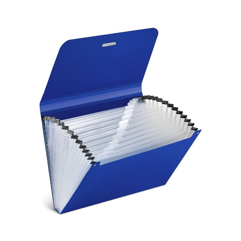 Staples Plastic 13-Pocket Reinforced Expanding Folder Letter Size Blue TR52014/52014, 1 of 5