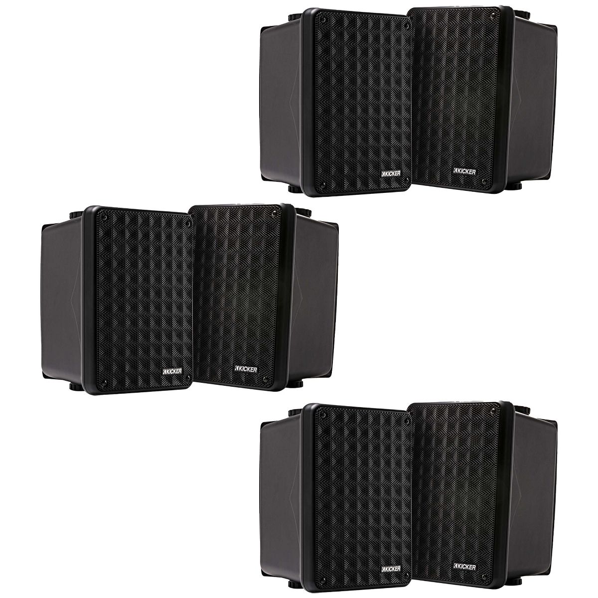 Kicker 46KB6B Black Indoor / Outdoor full-range, high-efficiency Speakers, Bundle - 6 Speakers