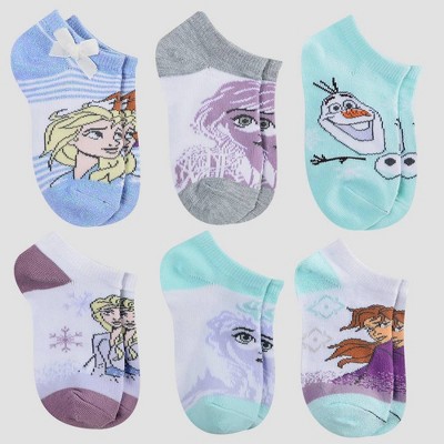 Kids' 6pk Disney Frozen 2 Socks - Lavender 