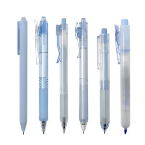 Wrapables Retractable Rollerball Pens and Highlighter Set, 0.5mm Black Gel Ink Pens for Home, Office, School (Set of 6) - 1 of 4