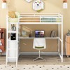 NicBex Twin Size Bunk Bed with Desk Loft Bed Metal Bed Frame with Shelves, 2 Drawers, Inclined Ladder and Guardrail, No Box Spring Required - 2 of 4