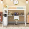 NicBex Twin Size Bunk Bed with Desk Loft Bed Metal Bed Frame with Shelves, 2 Drawers, Inclined Ladder and Guardrail, No Box Spring Required, White - image 2 of 4